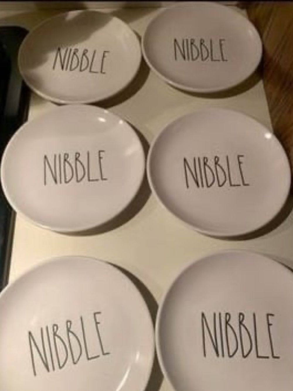 Rae Dunn Set Of 6 Nibble 6" Ceramic Plates